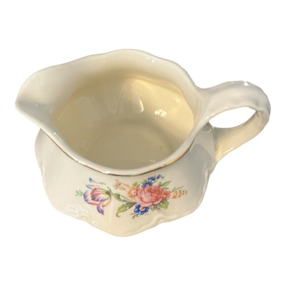 Vintage Cunningham & Pickett Creamer – Floral Pattern – 5 x 5 in – 22K Gold Trim - Picture 2 of 4